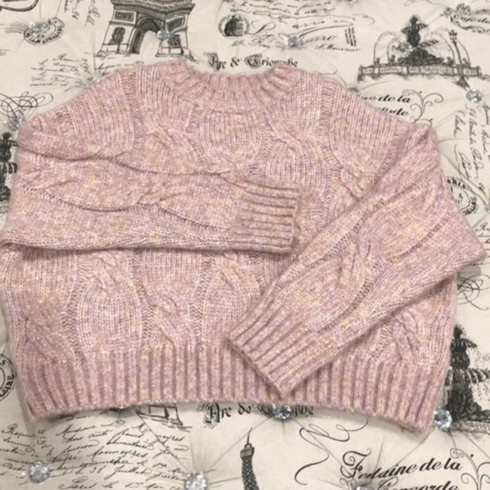 4SI3NNA Cable Crop Sweater